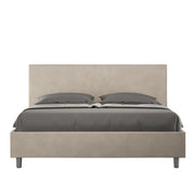 Letto matrimoniale senza rete imbottito 160x210 microfibra sabbia Adele