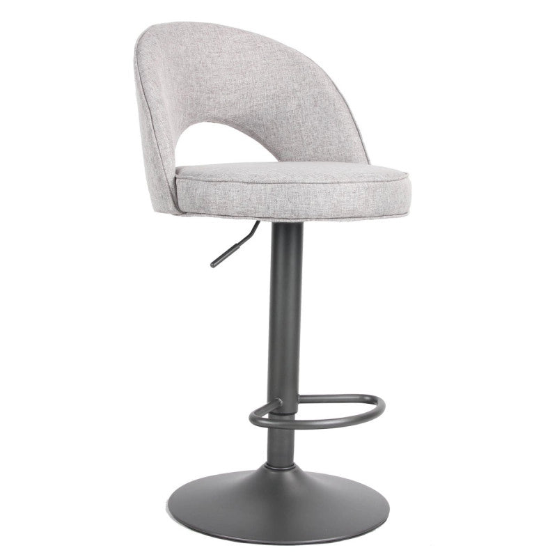 Set di 2 Sgabelli Blake In Tessuto Grigio Medio Base Grigia Dimensione 47x49x89-109cm