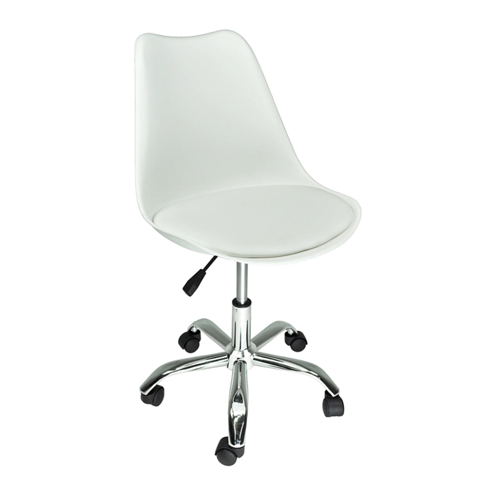 Sedia da ufficio girevole, sedia da scrivania bianca con rotelle - Sally - SU08SAPM