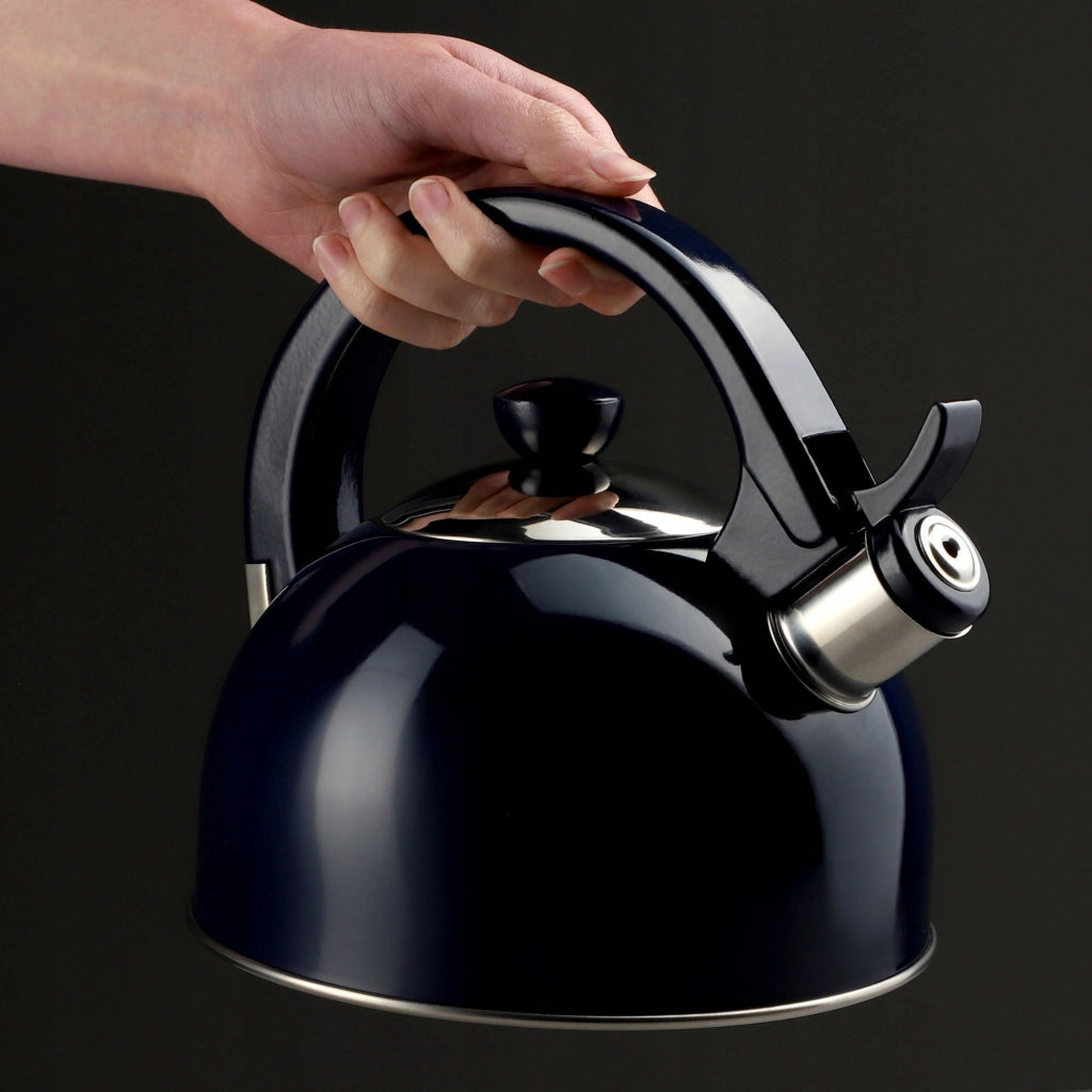 Bollitore a gas/induzione KADAX con fischietto, 1,7 l, acciaio tradizionale, granato