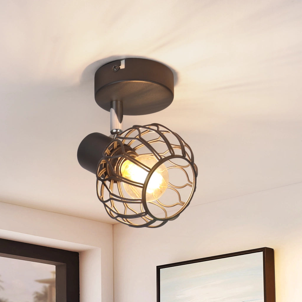 ZMH Faretto da soffitto 1 Luce Nero E14 Metall Orientabile 350¡ã per Corridoio Cucina Camera Senza Lampadina