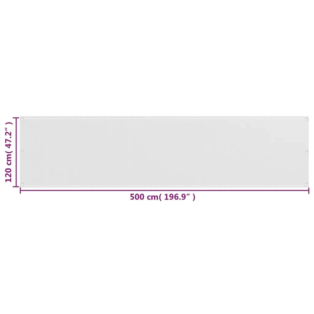 Paravento da Balcone Bianco 120x500 cm in HDPE