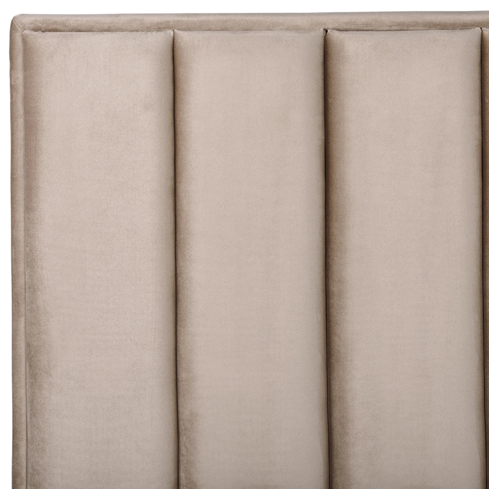 Letto in velluto grigio tortora matrimoniale 140 x 200 cm con poggiatesta imbottita contenitore ottomana gambe in metallo Nero