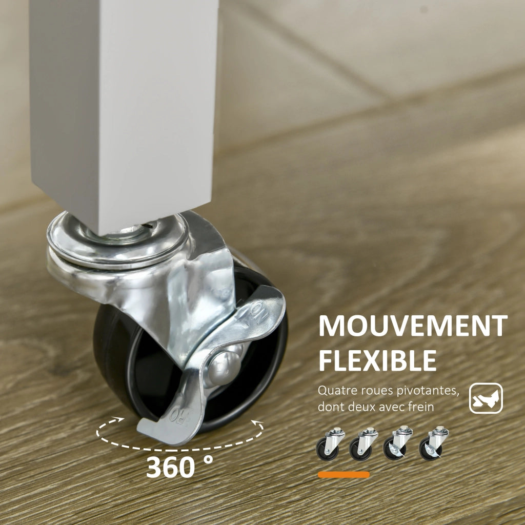 Tavolino da caff¨¨ rotondo con ruote e ripiano in legno ¨C zephmum ¨C 50x50x70 cm