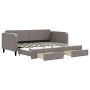 Divano letto | Sof¨¤ letto | Letto singolo Estraibile con Cassetti Tortora 90x200 cm Tessuto
