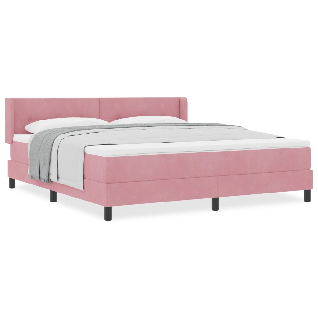 Letto a Molle con Materasso Rosa 180x200 cm Velluto