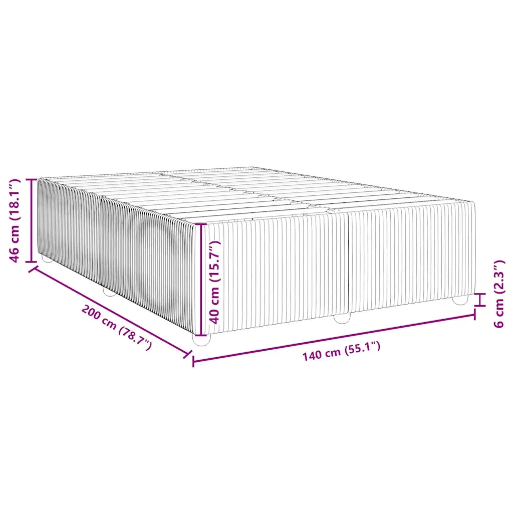 vidaXL Giroletto senza Materasso Crema 140x200 cm in Tessuto