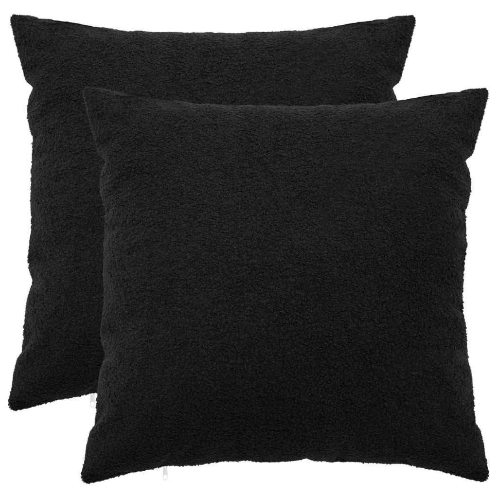 Federa 2 pcs HEERLEN Nero 55 x 55 cm Bouclé 912317