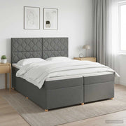 Letto box spring con materasso Grigio Scuro 200 x 200 cm 3453971