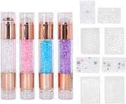Set di Stampa per Unghie - Stampa in Silicone - Estremità Doppia - Tavole per Nail Art - Pennelli - Utilizzo a Casa per Salon delle Unghie - Stampatrice per Nail Art