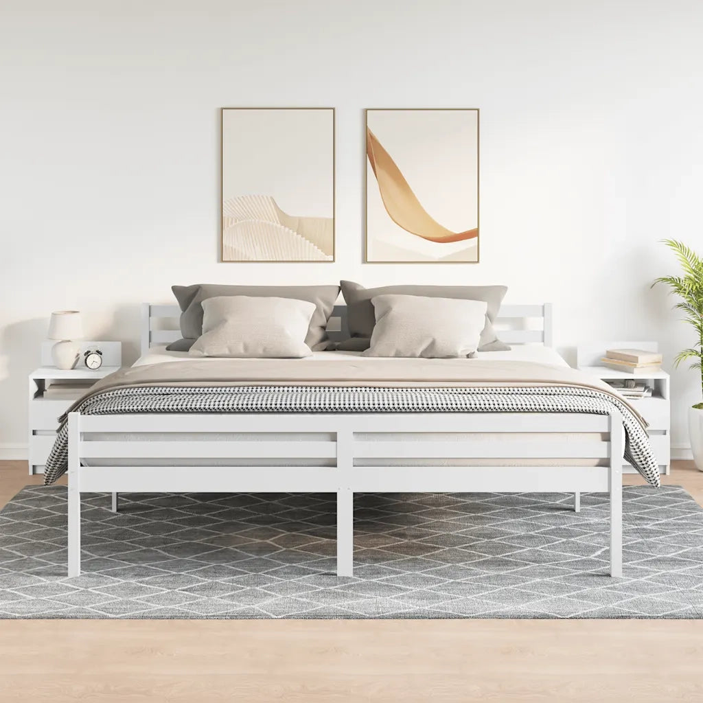 Comodini 2 pz con 2 Cassetti-Set di 2 Tavolino da notte Bianchi 40x33x60 cm