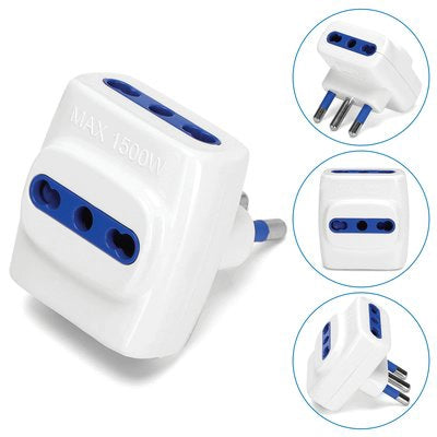 ADATTATORE TRIPLO 16A-16A AIGOSTAR - BIANCO 2P+T- 10 pezzi