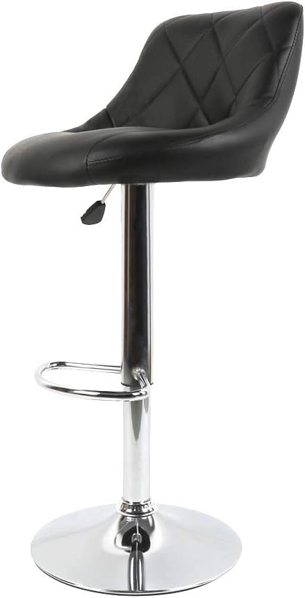 Sgabello da Bar, Regolabile in Altezza Sgabello Alto con Schienale per Cucina Bar (Nero, 2pcs)
