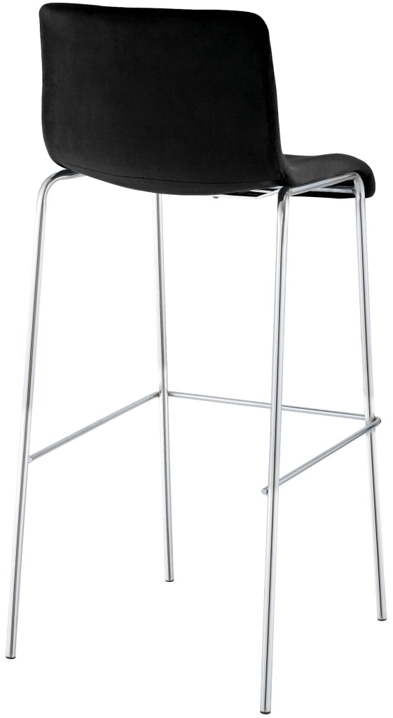 Sgabello Hover Velluto Base a Quattro Gambe Cromata nero