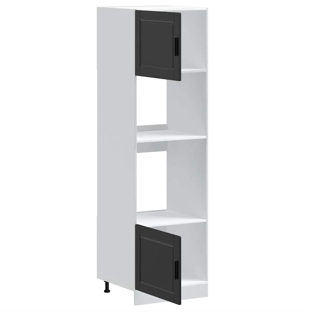 Set di 2 mobili da forno moderni con piedini regolabili 60 x 57 x 207 cm legno ingegnerizzato nero 02_0055717