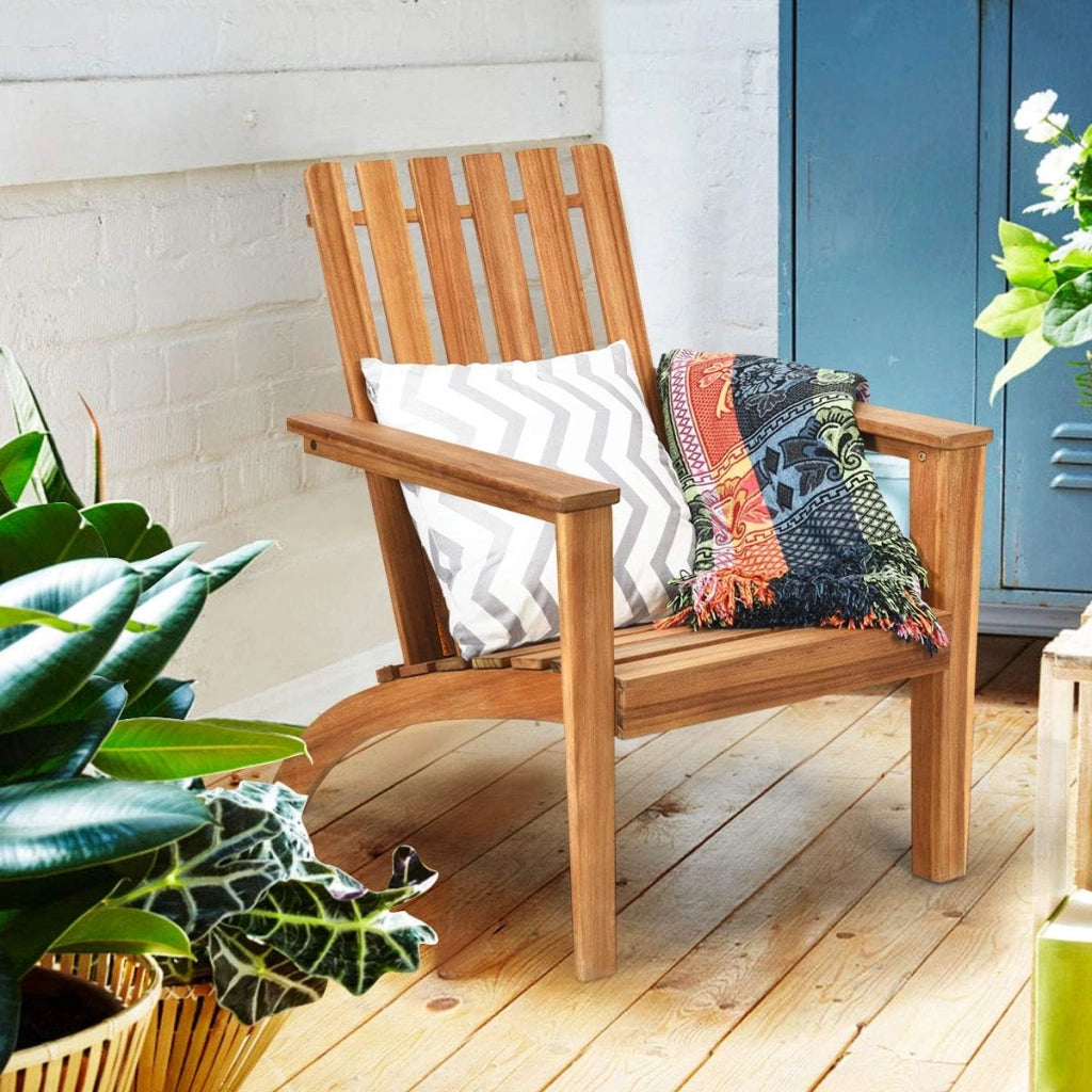 Sedie per Giardino/Esterno Rustica in Legno di Acacia,Adirondac Poltrone Poltrocine da Esterno Ergonomica Giardino, Balcone, Terrazza