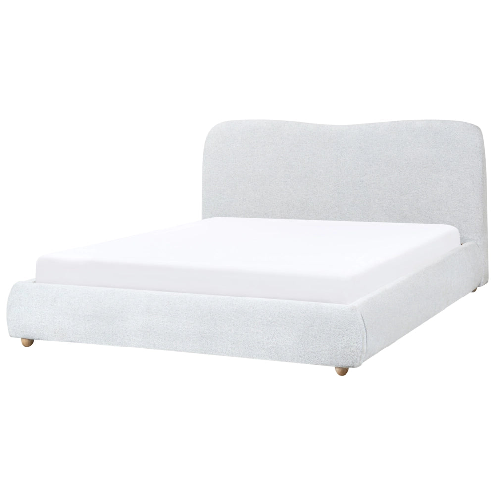 Letto contenitore Tessuto grigio chiaro poliestere 160 x 200 cm Design moderno e minimalista Ottomana