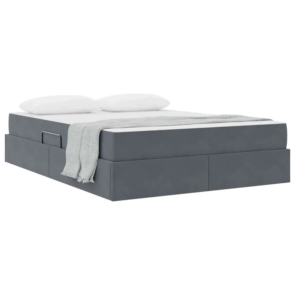 Letto con contenitore e materasso Grigio scuro 140 x 200 cm 3399725