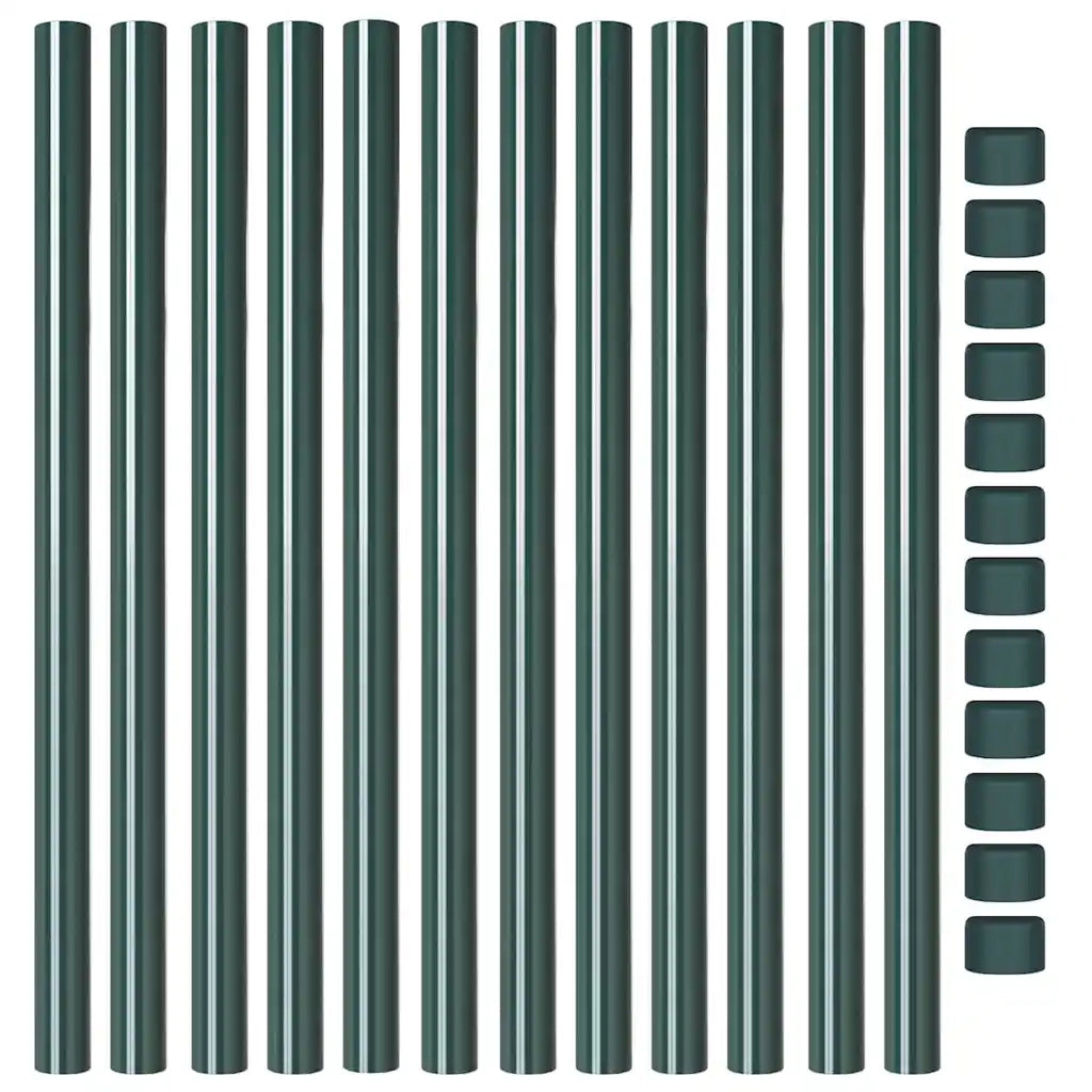 vidaXL Pali per Recinzione 12 pcs Verde 60 cm