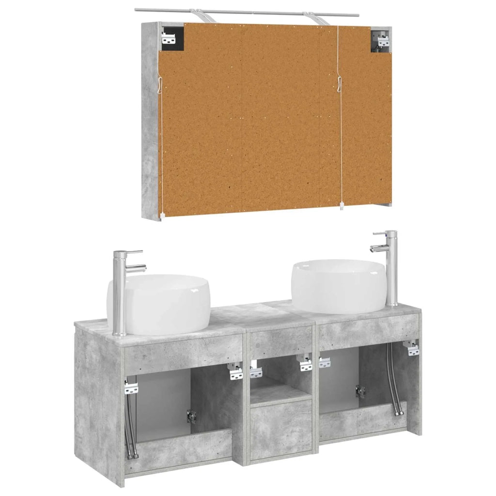 Set di Armadi da Bagno 4 pcs Grigio Cemento 3406538