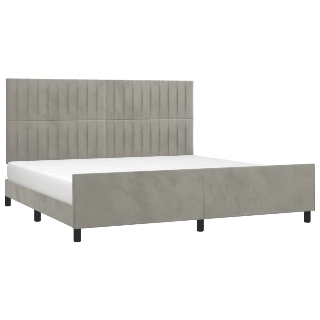 Giroletto senza Materasso-Struttura Letto Grigio Chiaro 200x200 cm Velluto 409051