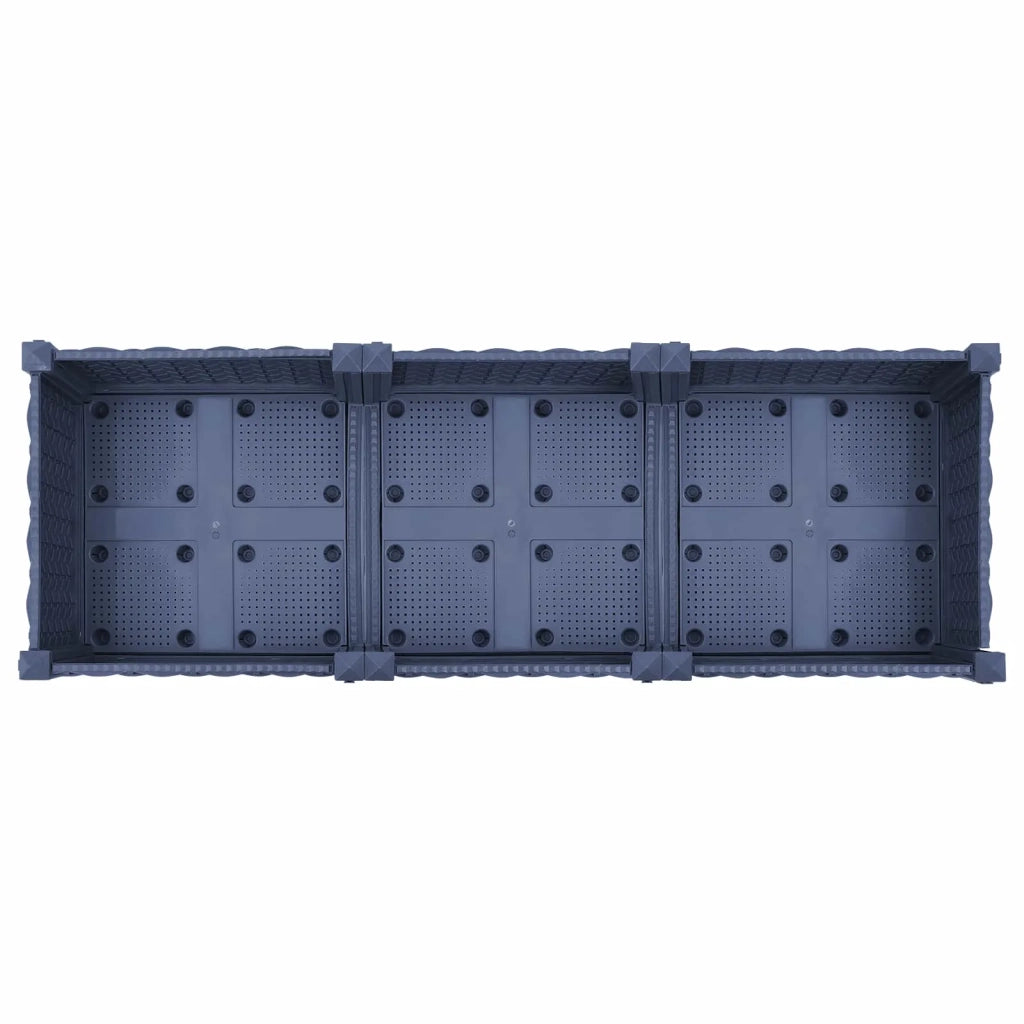 Vaso da Giardino con Ruote Blu Grigio 120 x 40 x 33 cm PP 3423043