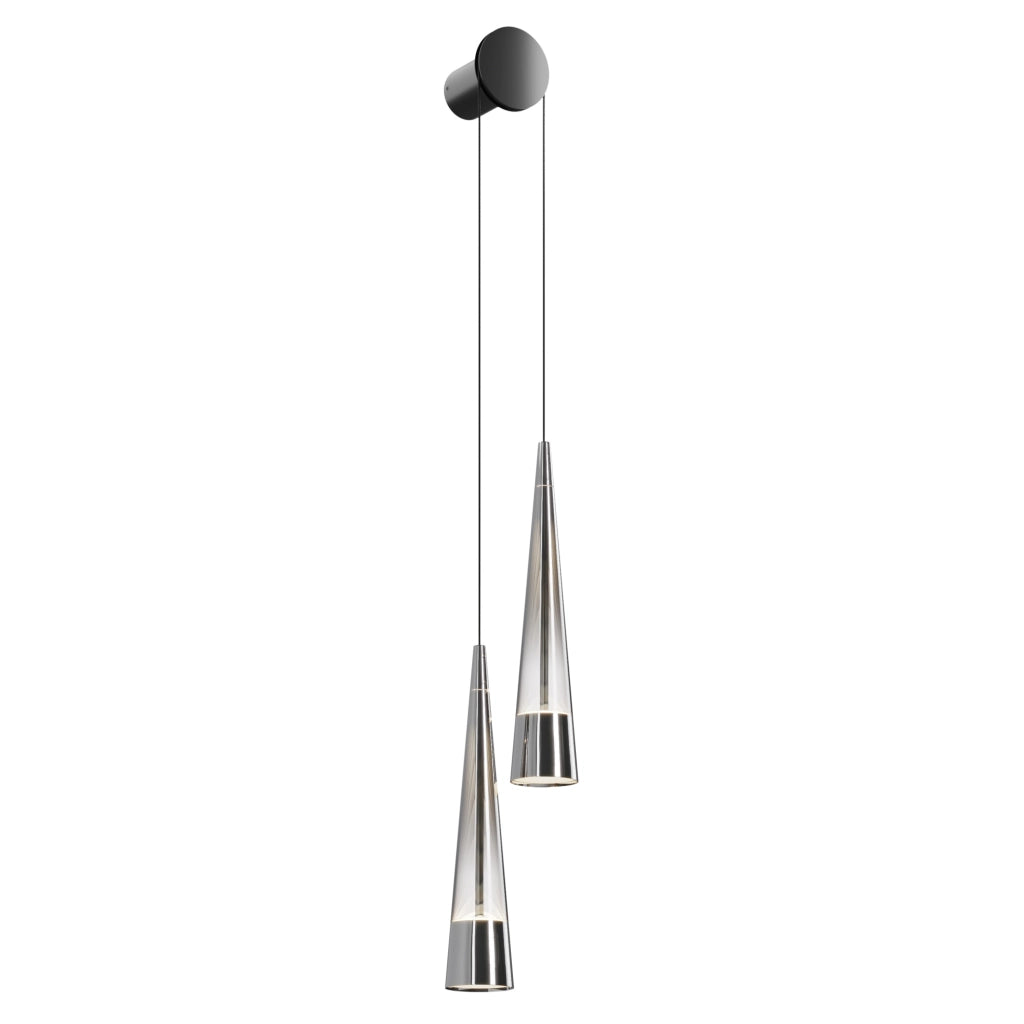 Maytoni applique moderna Sintesi 2 luci LED integrato cromo metallo vetro