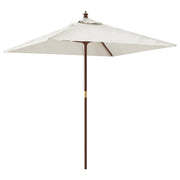 Ombrellone da giardino con palo in legno 198 x 198 x 231 cm colore sabbia 02_0008353
