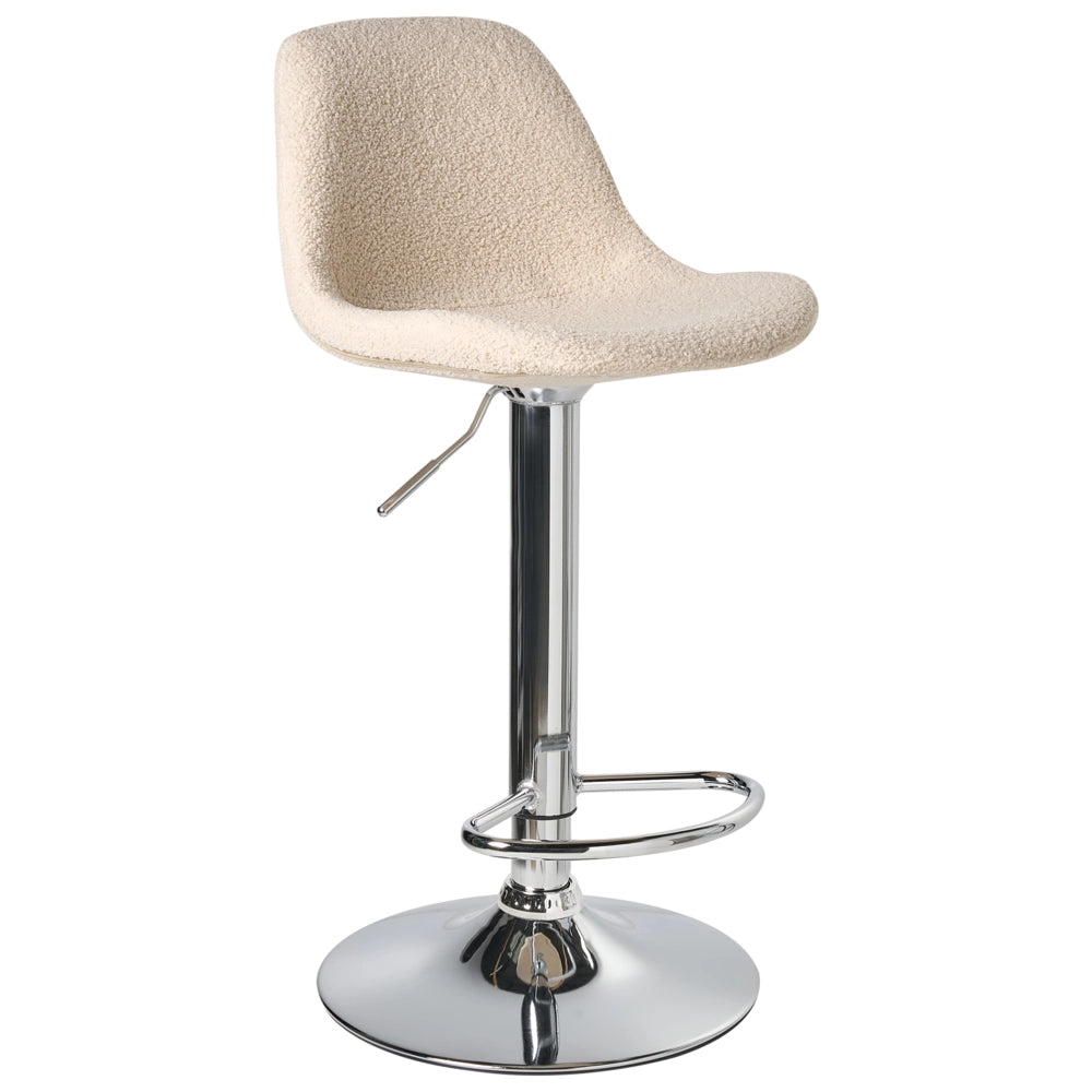 Set di 2 sgabelli da bar girevoli in tessuto beige chiaro con seduta imbottita stile moderno