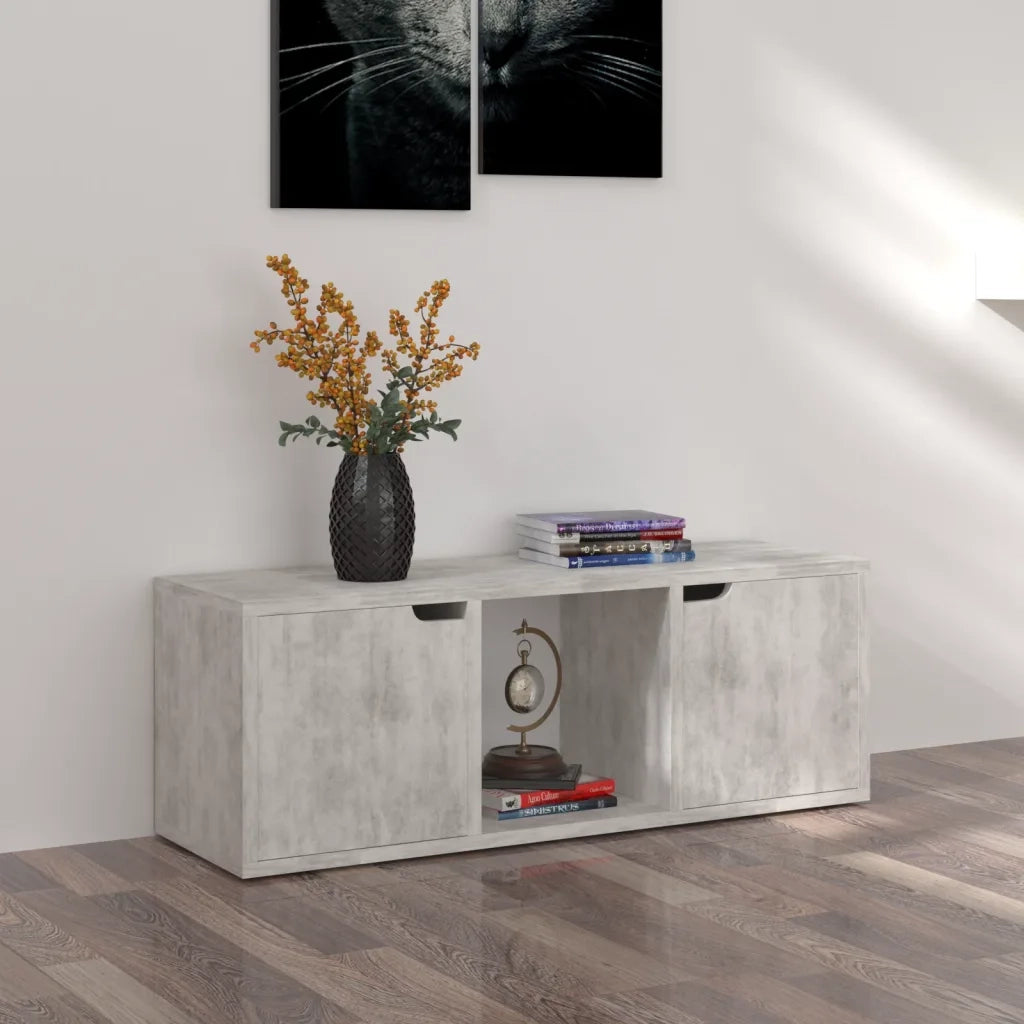 Mobile Porta TV Cemento 88,5x27,5x30,5 cm in Legno Multistrato 338175