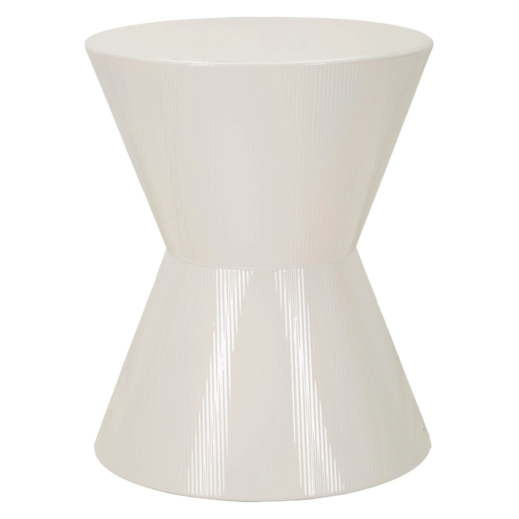 Fanamaba, Tavolino da Salotto Forma Rotondo, 47x59x47h cm Bianco