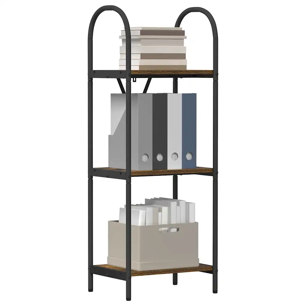 Libreria-Scaffale per Libri-Mobile di Stoccaggio Rovere fum¨¦ 40 x 30 x 109 cm Legno multistrato 690992