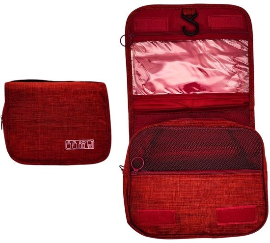 Tolettas appese - Tolettas pratiche, tolettas per la make-up e accessori di viaggio multifunzionali per signore, signori e unisex (rosso)