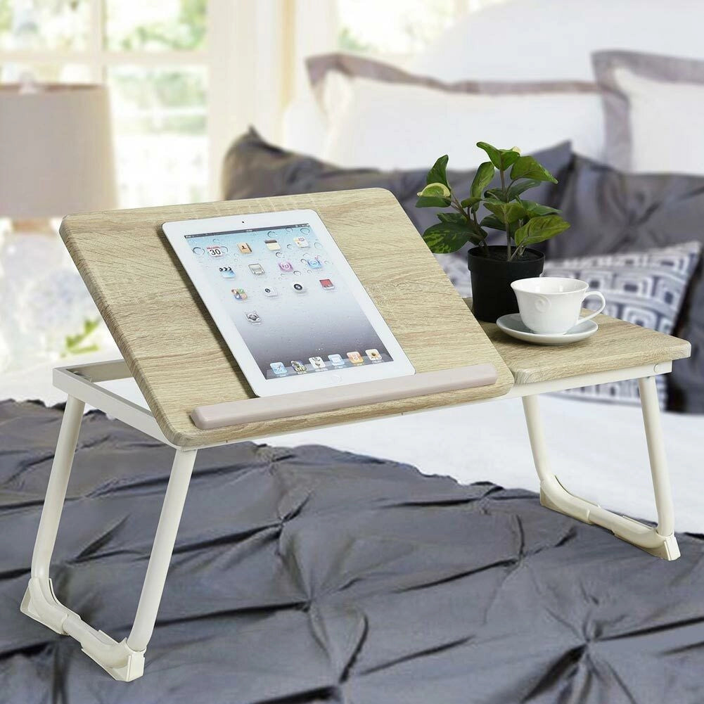 Tavolino Vassoio da Letto Divano per Notebook PC Laptop Pieghevole Leggio 65x30