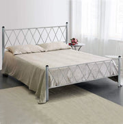 Letto in Ferro Battuto Moderno matrimoniale PIRAMIDE cm 160x190 Artigianale colore Grigio