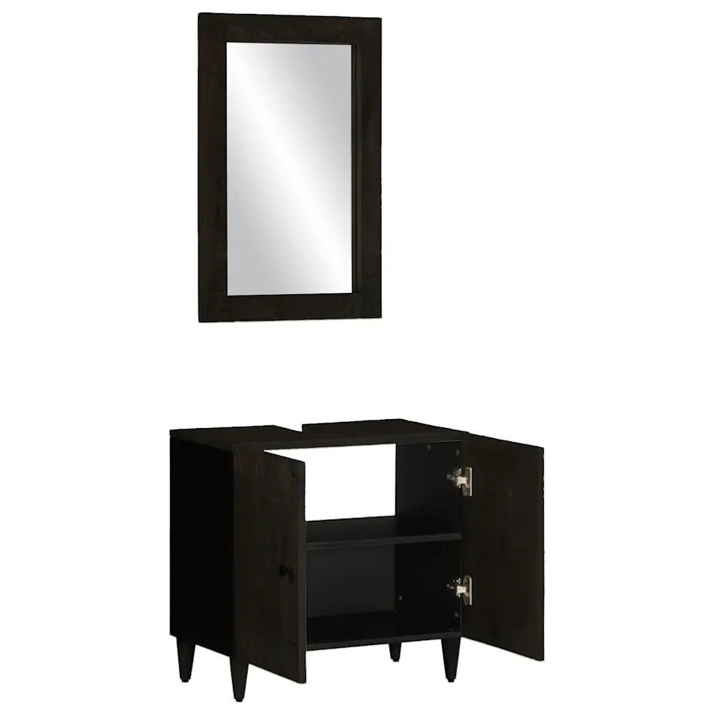 Set Mobili da Bagno 2pz in Legno Massello di Mango 3310018