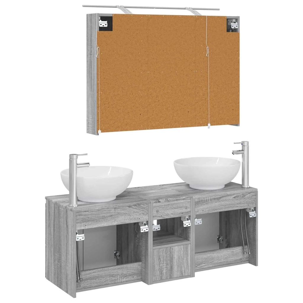 Set di Armadi da Bagno 4 pcs Sonoma grigio Legno ingegnerizzato 3406500