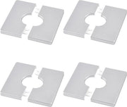 Copri tubi 4 pezzi ABS plastica piastre quadrata a rossetto autoadesivi coperture di tubo per doccia - coperture di doccia decorative - 28 mm diametro (argento)