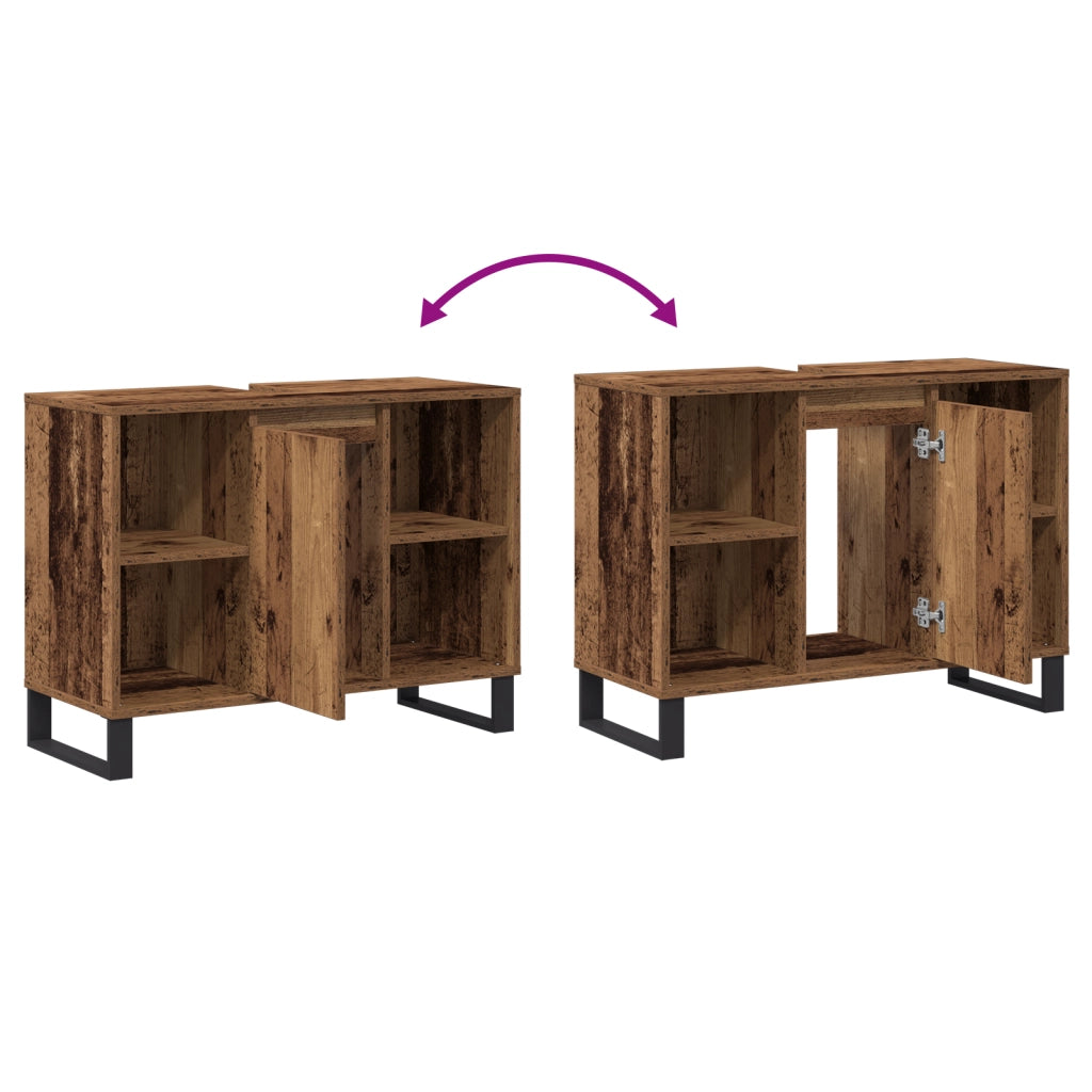 Mobile Lavabo Legno Invecchiato Truciolare Medio Mobile Lavabo