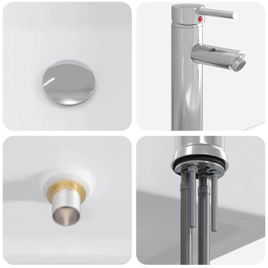 Lavabo da bagno Cromato 49 x 37 x 14 cm Metallo CFW5154195