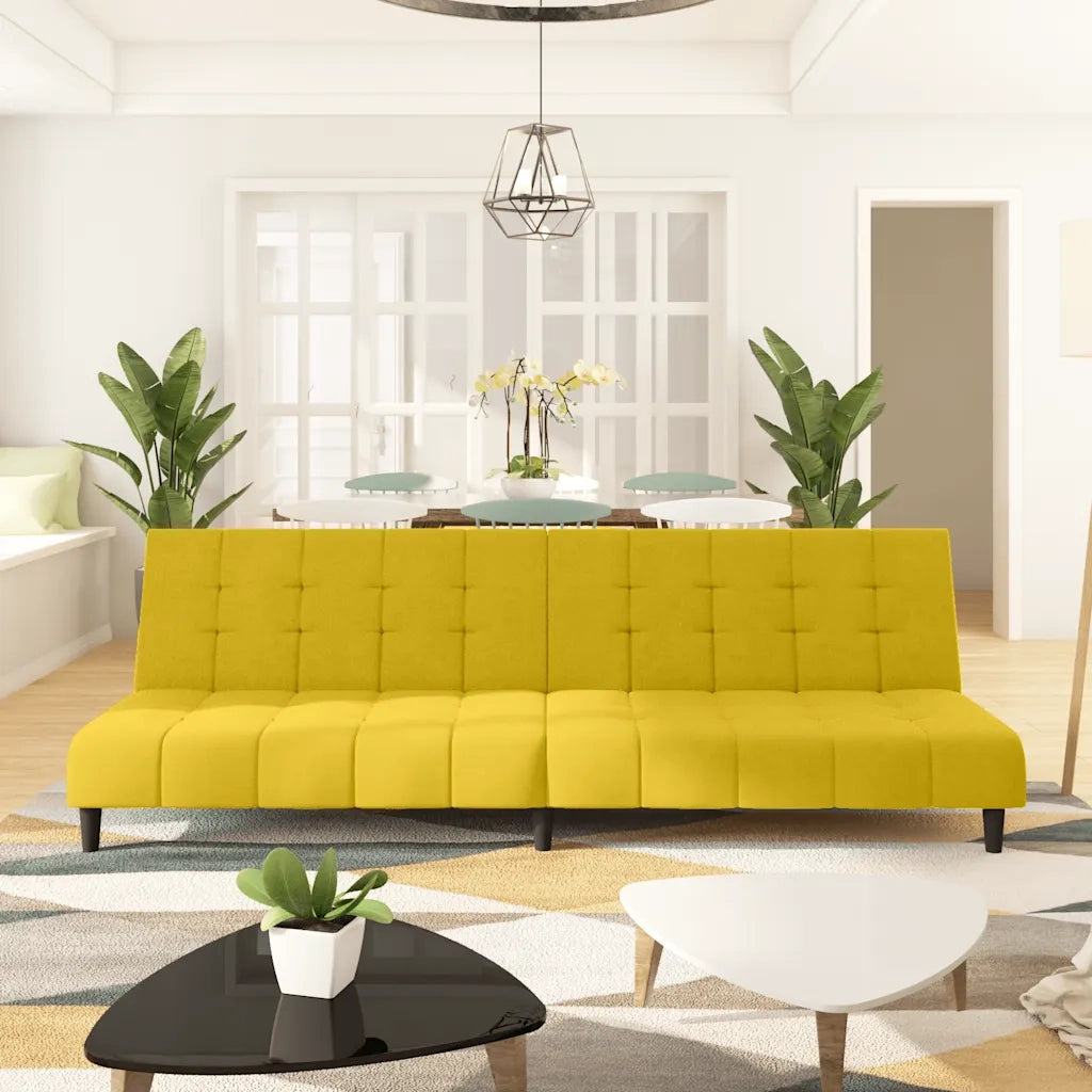 Divano Letto a 2 Posti Giallo in Vellutocod mxl 87705