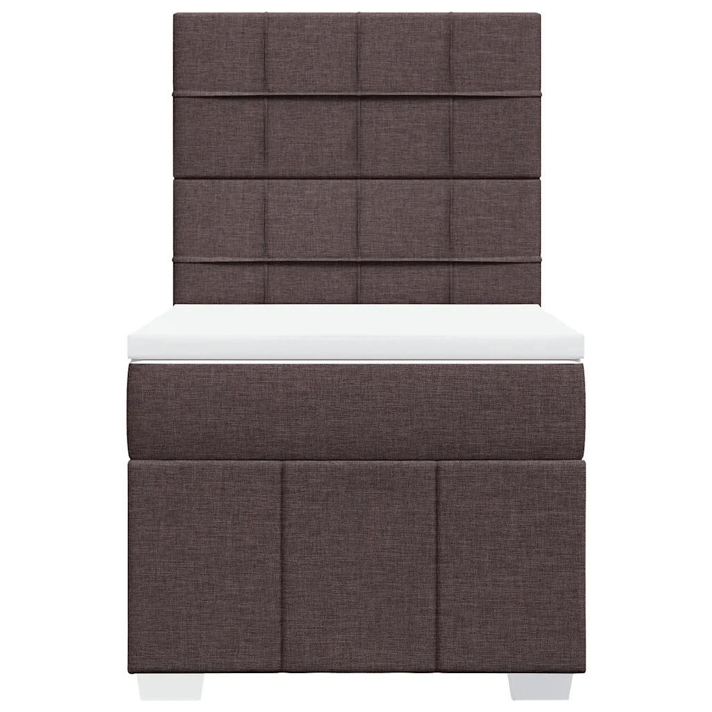 Giroletto a Molle con Materasso Marrone Scuro 90x200 cm Tessuto