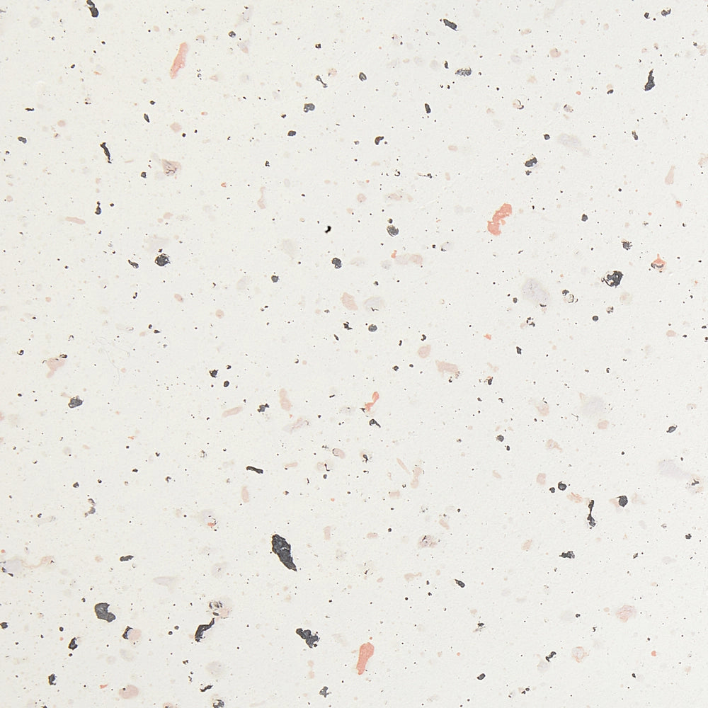Tavolino d'accento in fibra di vetro MgO di forma rotonda con effetto terrazzo di forma bianca resistente alle macchie UV, alla ruggine, all'acqua e al vento, moderno per il soggiorno all'aperto