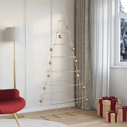 Albero di Natale in metallo con supporto Oro 209 cm