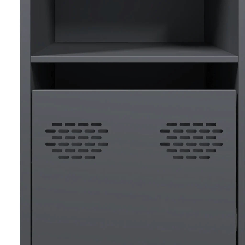 Credenza Antracite 135x39x73,5 cm in Acciaio Laminato a Freddo