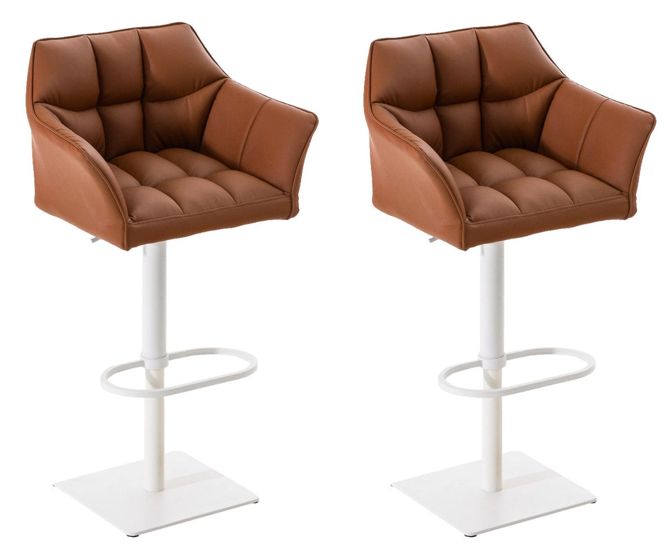Set 2 sgabelli bar Damaso ecopelle bianco 2