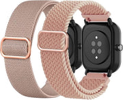 Cinturini orologio elastici in nylon per Amazfit GTS e GTS 2 Serie - Nero/Bianco a strisce