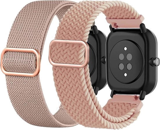 Cinturini orologio elastici in nylon per Amazfit GTS e GTS 2 Serie - Nero/Bianco a strisce