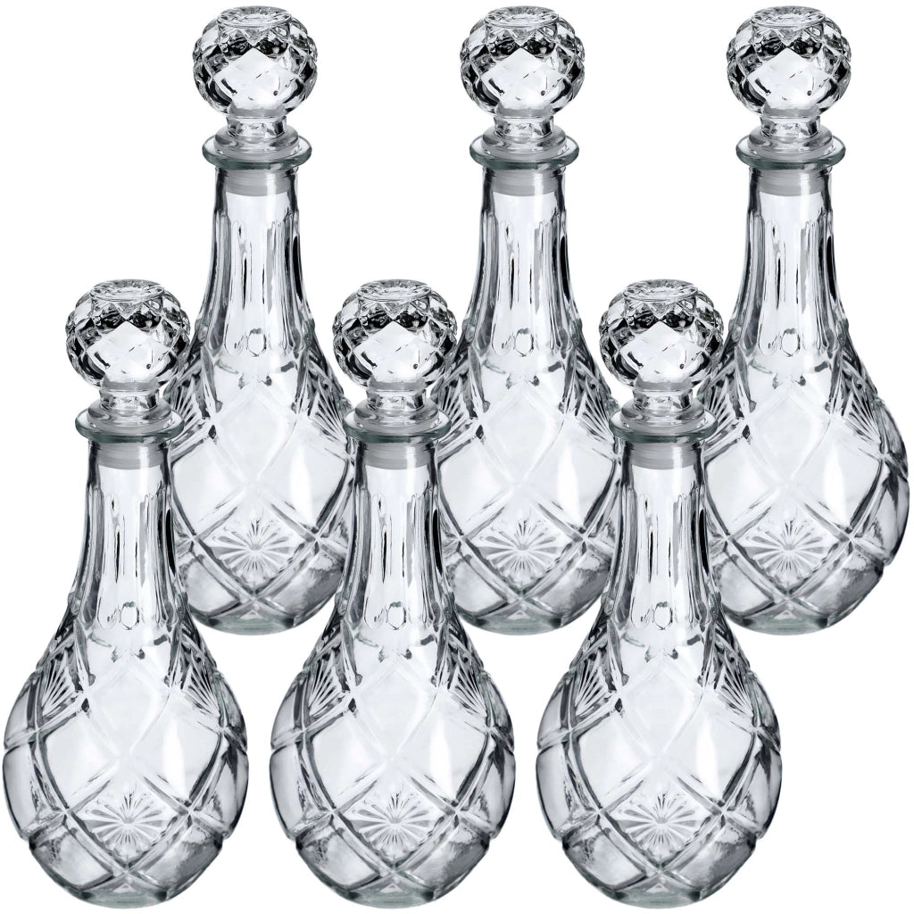 Caraffa per whisky in cristallo KADAX, bottiglia in vetro da 0,8 litri con tappo di sughero, confezione da 6 pezzi.