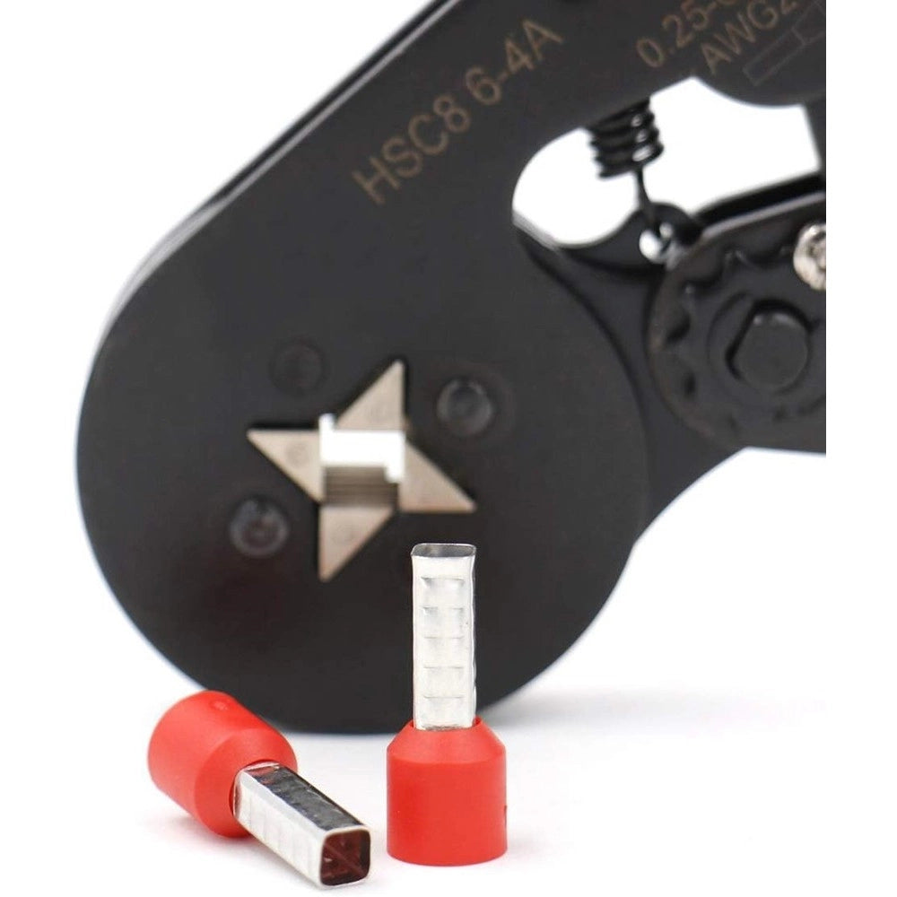 Trade Shop - Pinza Hsc8 6-4 Mini Strumenti Di Pinzatura Auto Registrabili Per Cavo 0,25-6,0mm² -